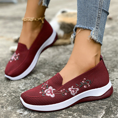 Ava – Lightweight, Breathable Mesh Shoes with Floral Pattern