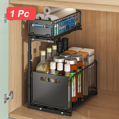 GlideNest Two-Stage Extendable Organizer – Effortless Access, Complete Calm