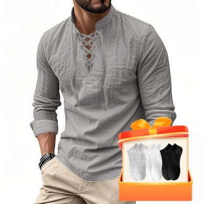 Jasper — Breathable Cotton Blend Shirt with Adjustable Neckline