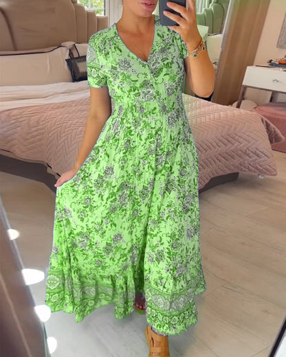 Isla – Flattering Summer Dress with V-Neckline Made of Stretch Cotton