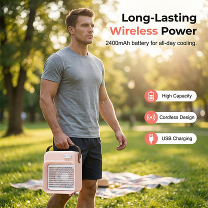 AeroMist Portable Fan — Instant Cooling, Hydration, Freedom