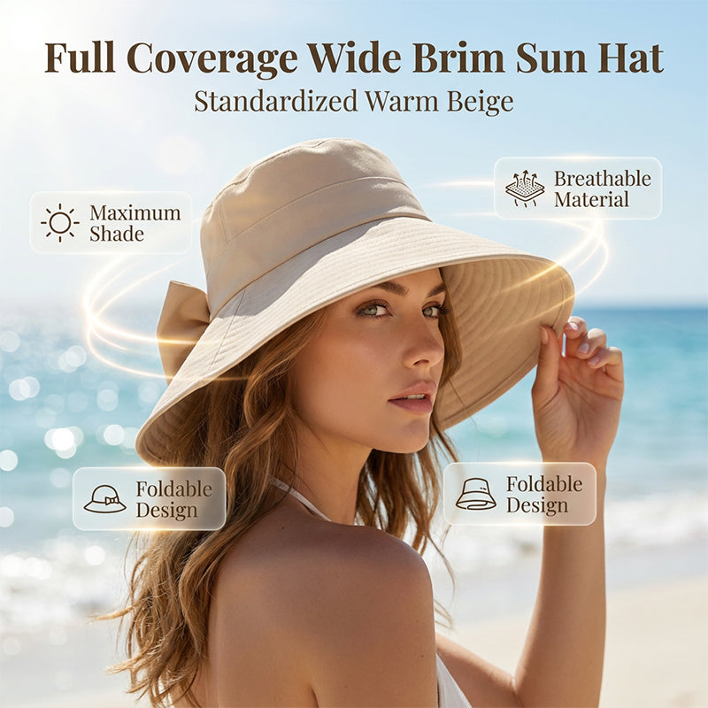 Sofia – Foldable Breathable Sun Hat with Feminine Ribbon Band