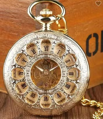 Mechanical pocket watch with spider web pattern — Own timeless boldness