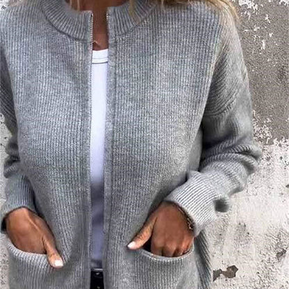 Evelyn — Cozy Cardigan with Zipper and Pockets