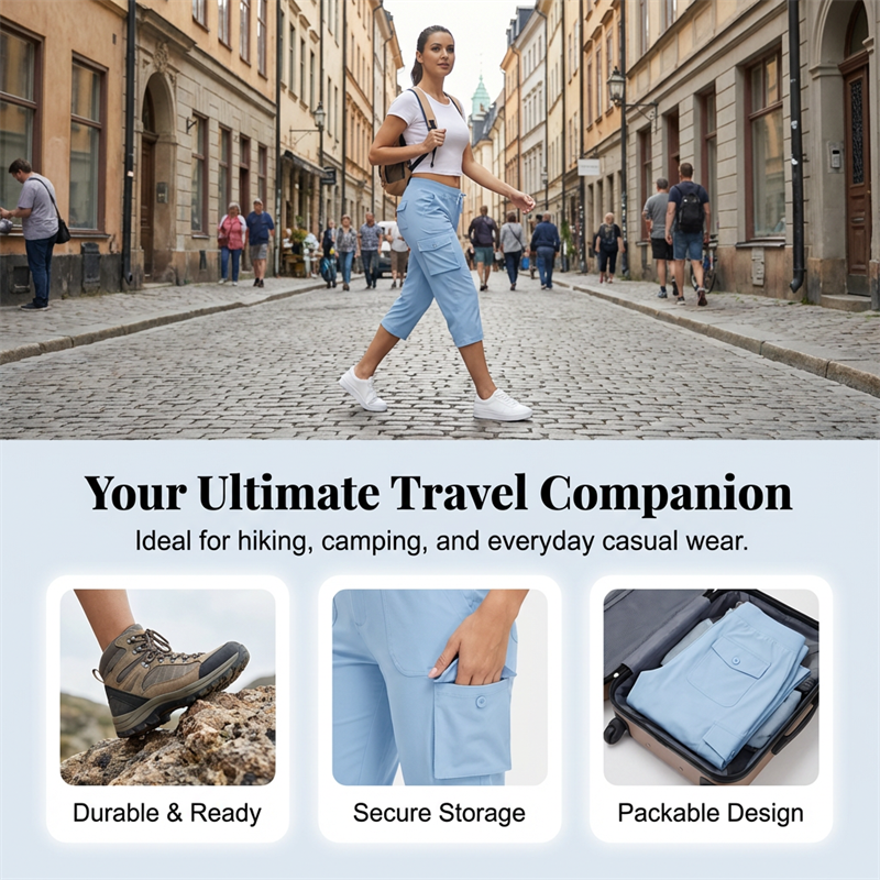 Sonia – Breathable, Feather-Light Travel Capris with Pockets
