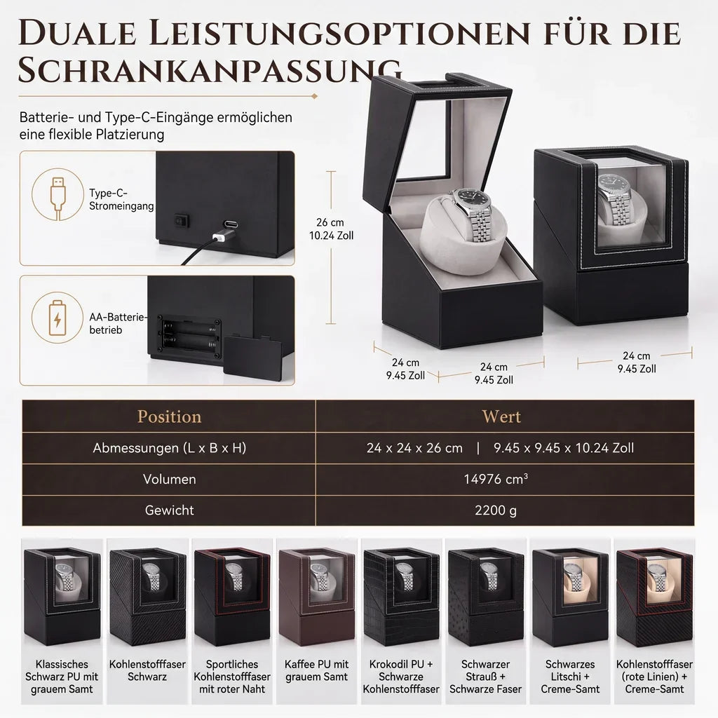 LuxLume Watch Winder — Keeps Time Perfectly