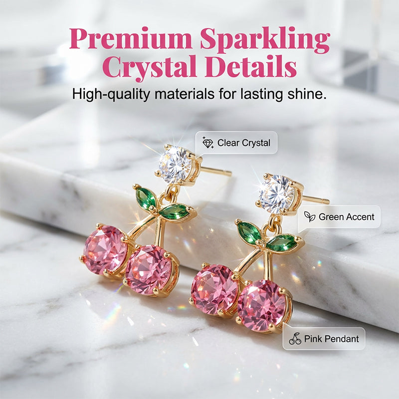 Rosalie — Crystal Cherry Earrings | 50% OFF