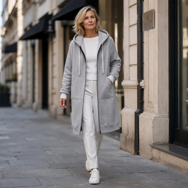 Elise — Full-Zip Long Hoodie Coat | 50% OFF
