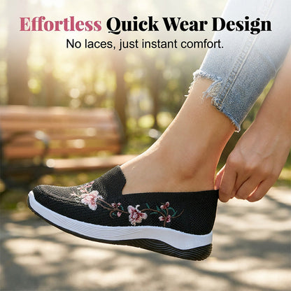 Ava – Lightweight, Breathable Mesh Shoes with Floral Pattern