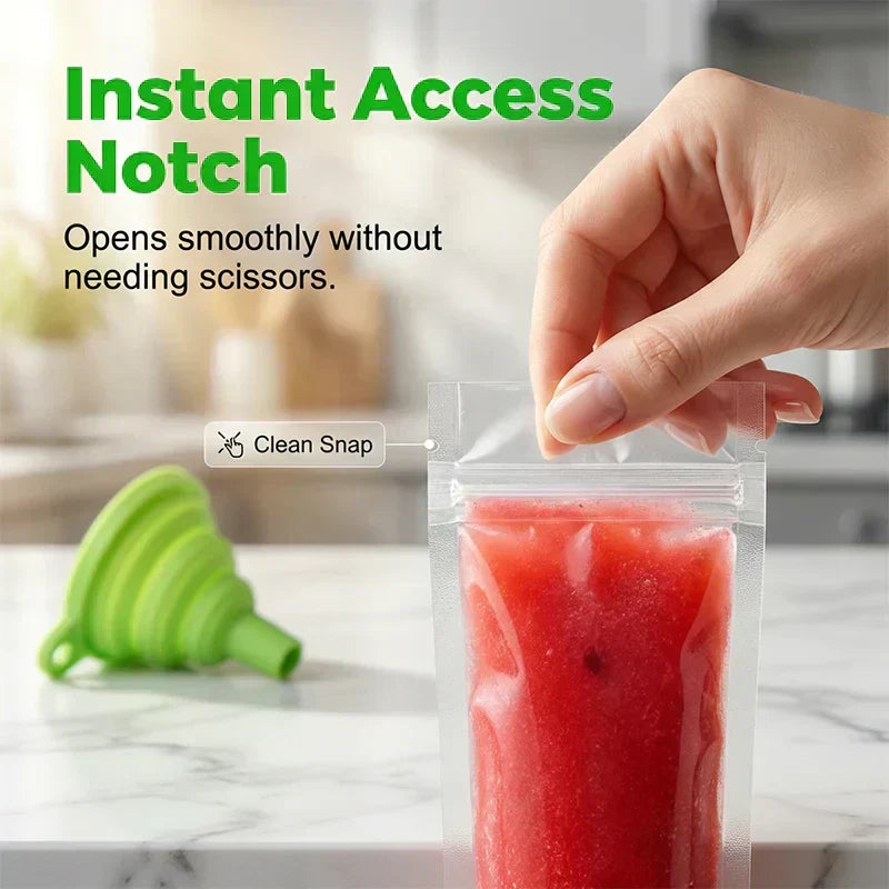 ChillZip 50pcs — Self-Sealing Ice Pop Bags | 50% OFF