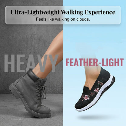 Ava – Lightweight, Breathable Mesh Shoes with Floral Pattern