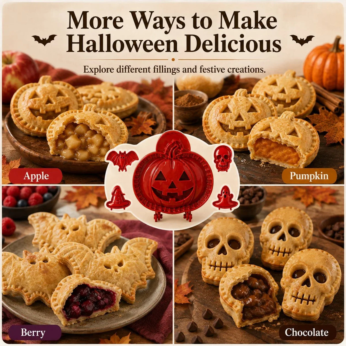 SpookEase — Halloween Mini Pie Mold Set | 1+1 FREE