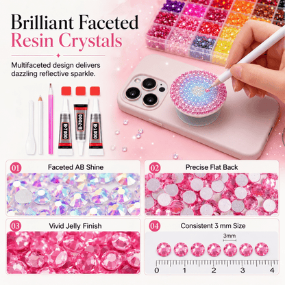 CrystalGlow - DIY-Bastelset mit Strasssteinen | 50% RABATT