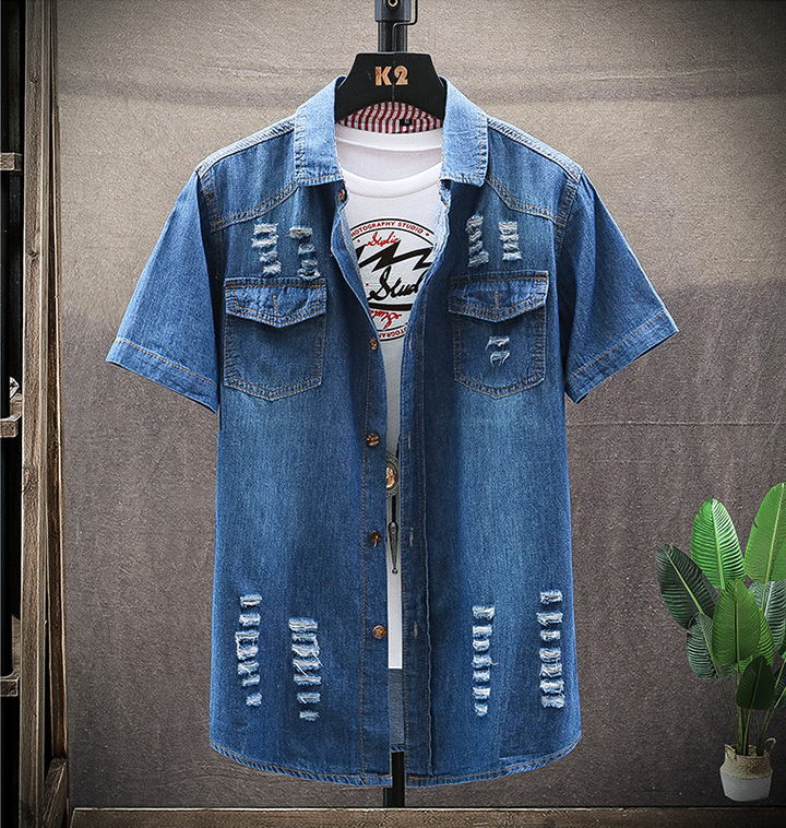 Eddie — Men's Cotton Denim Shirt | 50% OFF
