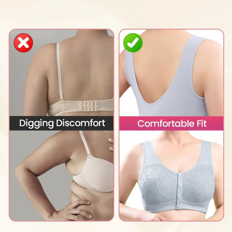 Ava – Wireless Comfort Bra with Front Closure and Soft Cotton Blend