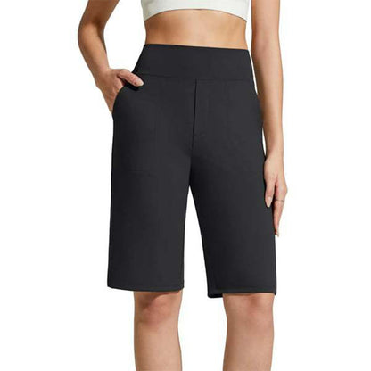 Nina — Women's High Waist Stretch Shorts with Deep Pockets