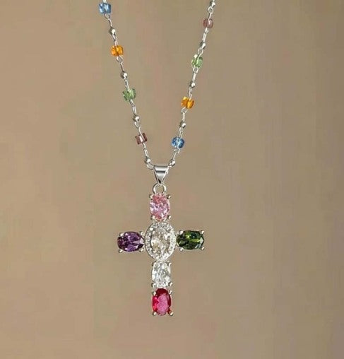 PrismAura Cross Necklace — Ignite Instant Glamour