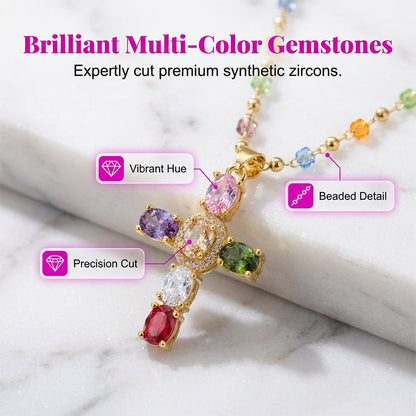 PrismAura Cross Necklace — Ignite Instant Glamour