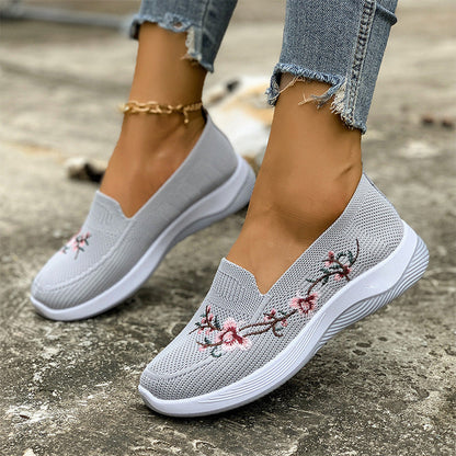 Ava – Lightweight, Breathable Mesh Shoes with Floral Pattern