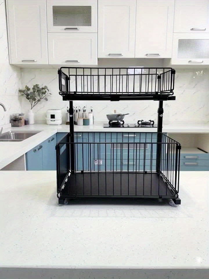 GlideNest Two-Stage Extendable Organizer – Effortless Access, Complete Calm