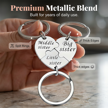 Connected Sister Keychain Set – Unbreakable Bond, Lasting Love