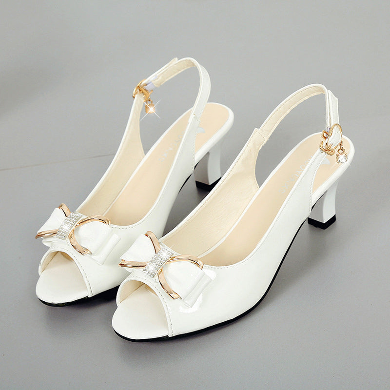 Anna – elegant women's sandals with bows and mid heel