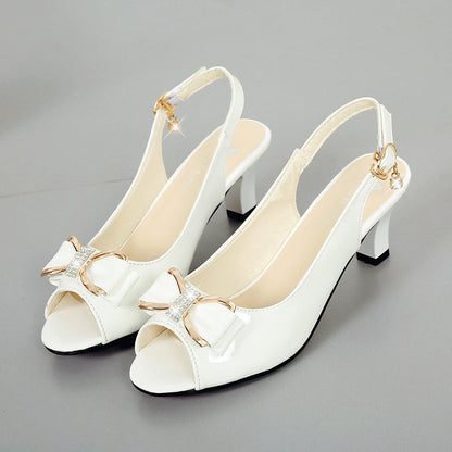 Anna – elegant women's sandals with bows and mid heel