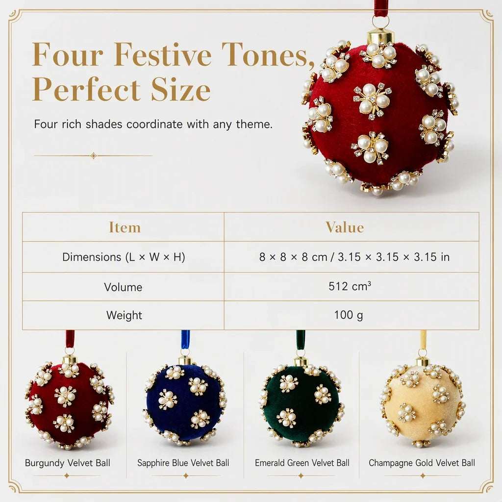 VelvetAura Ball Ornaments — Plush Holiday Luxury