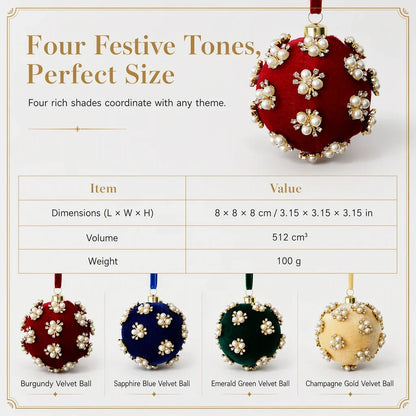 VelvetAura Ball Ornaments — Plush Holiday Luxury