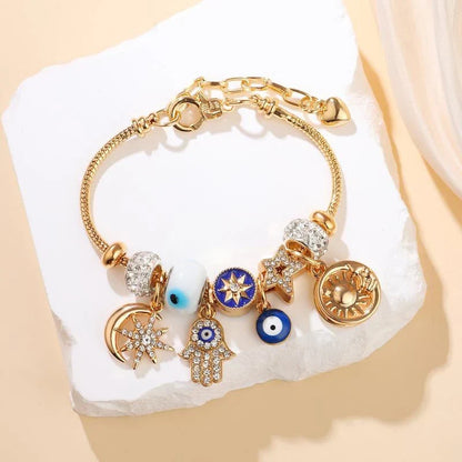Elle — Adjustable Gold Celestial Charm Bracelet | 50% OFF