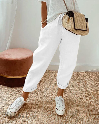Jenny – Women's Pants made from Cotton-Linen Blend, Casual