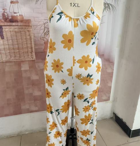 Leonie – Floral Jumpsuit with Pockets and Wide Leg Hem