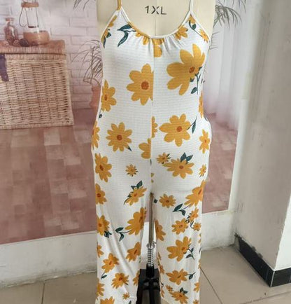 Leonie – Floral Jumpsuit with Pockets and Wide Leg Hem