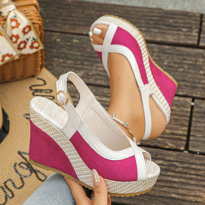 Maya – Women's Breathable Peeptoe Wedge Sandals with Support