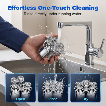 AquaGlide Pro 7-Head Rotary Shaver — Effortless Smooth Confidence