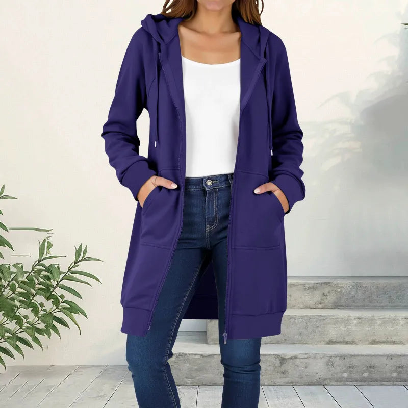 Elise — Full-Zip Long Hoodie Coat | 50% OFF