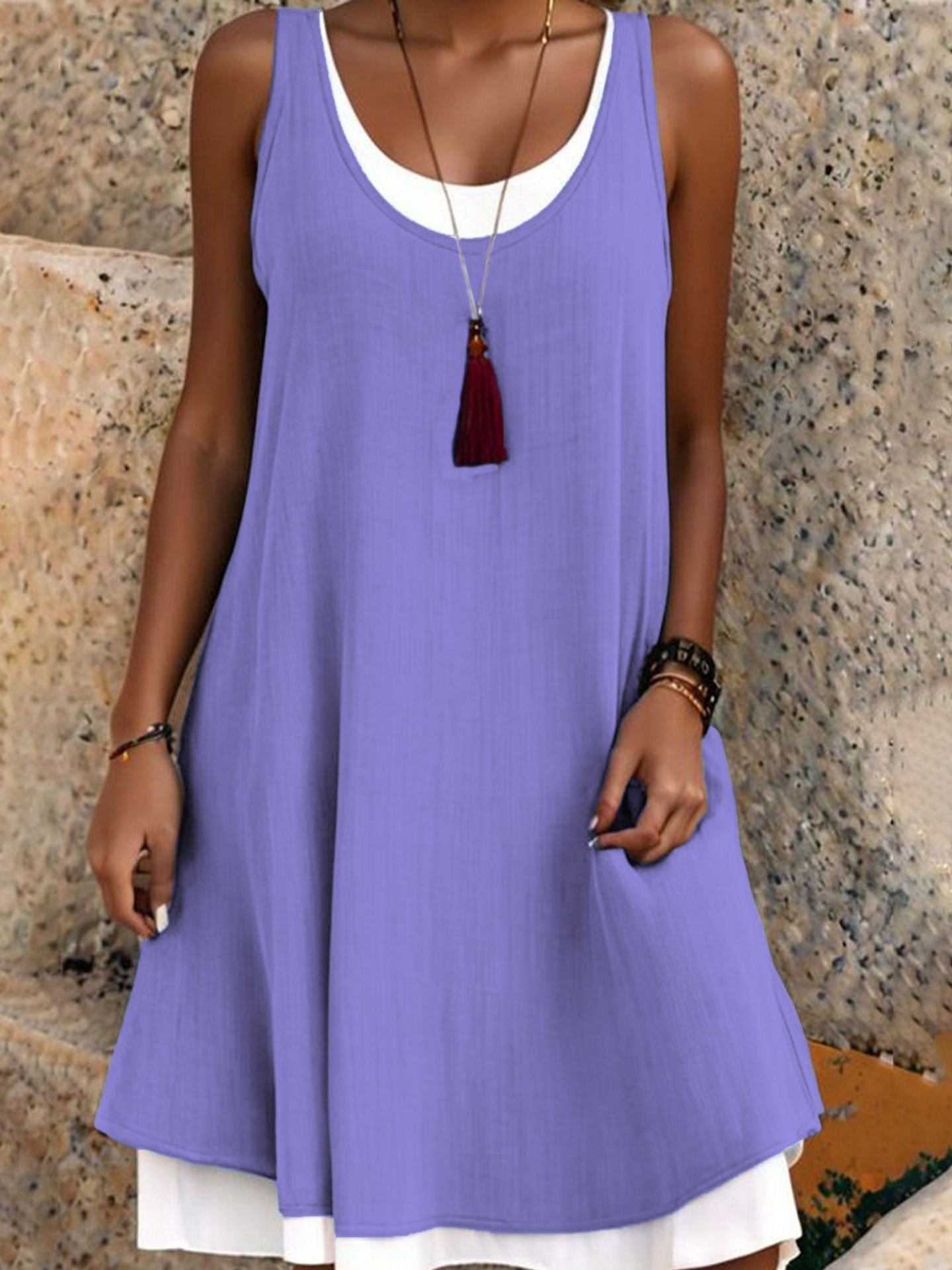 Huis — Women's Breathable Two-Piece Illusion Dress