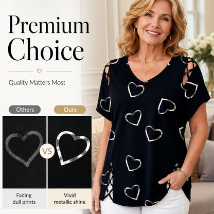 Sophia — Women's Soft Lace-Up Side T-Shirt