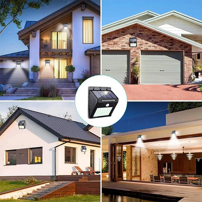 Solar-Powered LED Motion Sensor Lamp — Bright Security Light