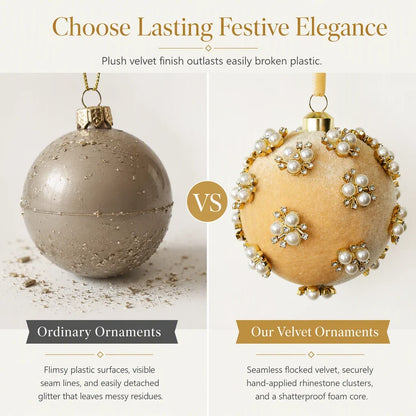 VelvetAura Ball Ornaments — Plush Holiday Luxury