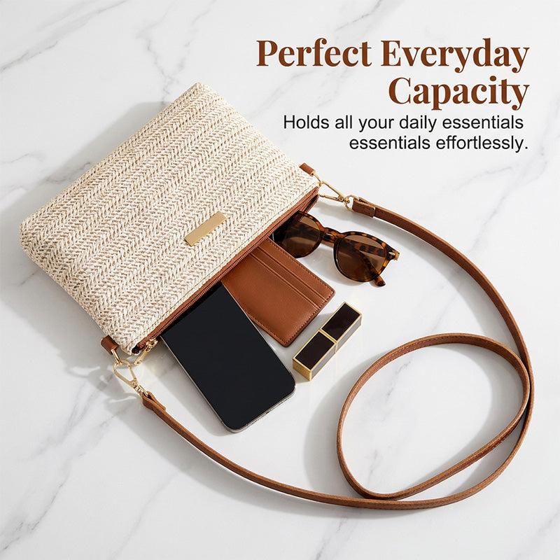 Ava – Braided Shoulder Clutch with Metallic Shine