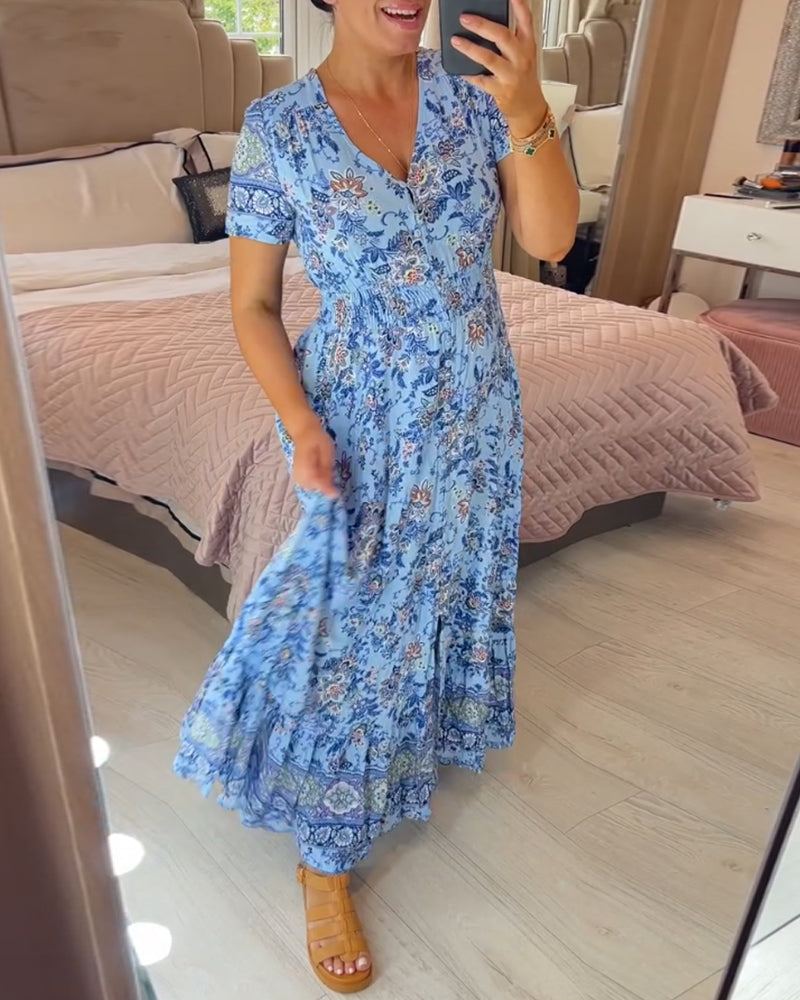 Isla – Flattering Summer Dress with V-Neckline Made of Stretch Cotton