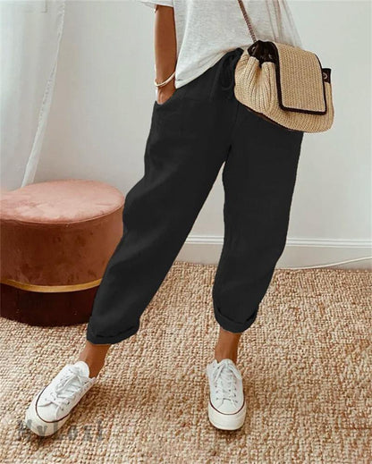 Jenny – Women's Pants made from Cotton-Linen Blend, Casual
