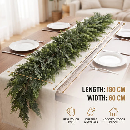 HomeGlow Cedar & Pine Garland — Effortless Cozy Holiday Magic