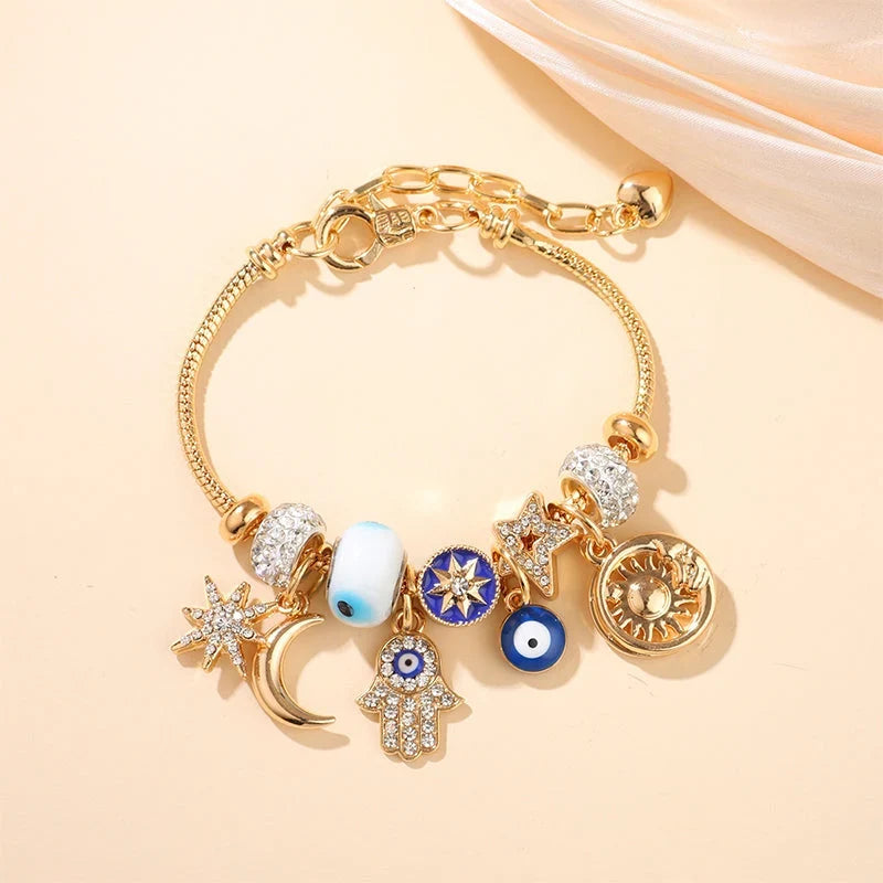 Elle — Adjustable Gold Celestial Charm Bracelet | 50% OFF