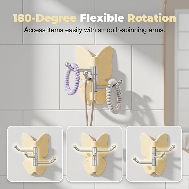 Smart 3-Arm Swivel Hook — Instantly Organized, Effortlessly Elegant