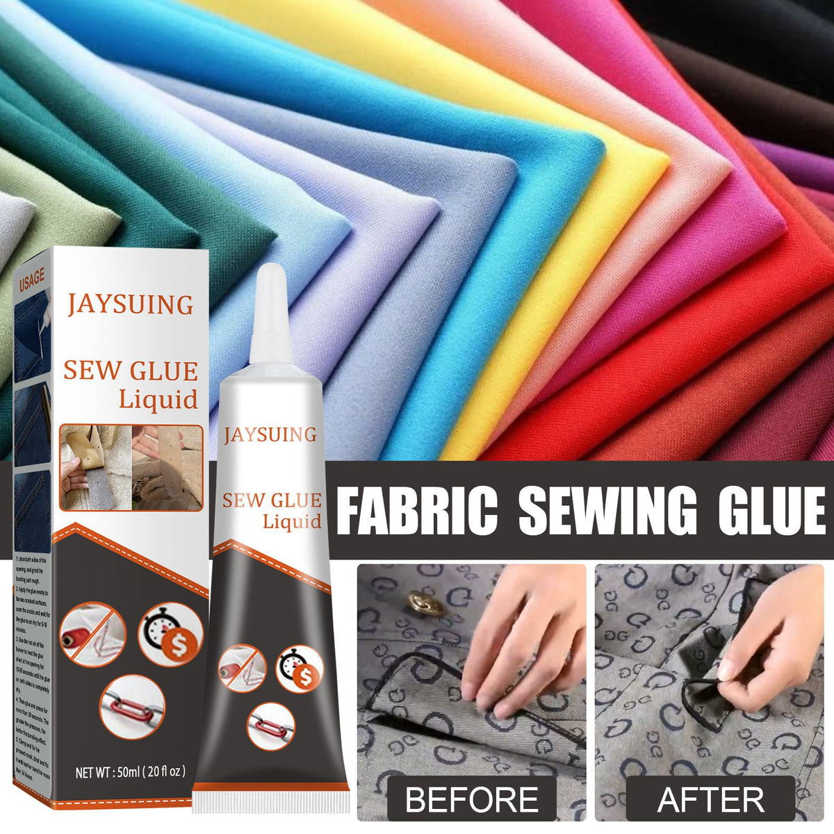 GripTight — Fabric & Clothing Repair Glue | 1+1 FREE