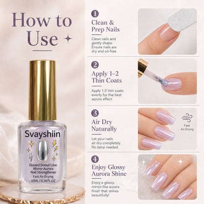 VelvetSheen — Lilac Aurora Nail Strengthener | 1+1 FREE