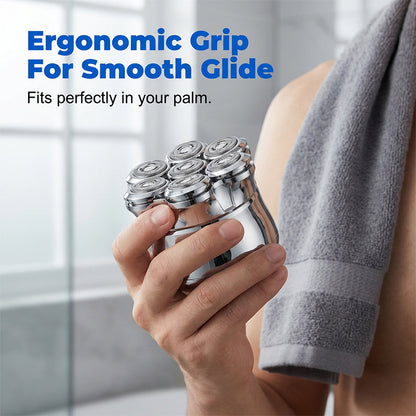 AquaGlide Pro 7-Head Rotary Shaver — Effortless Smooth Confidence