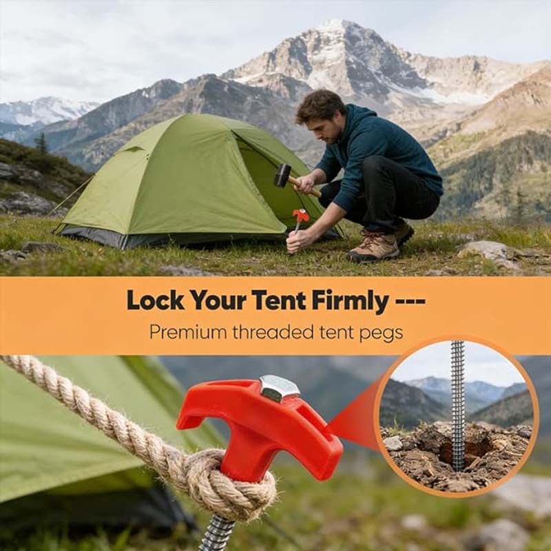 BlazeGrip — Steel Tent Stakes 4pcs set | 50% OFF